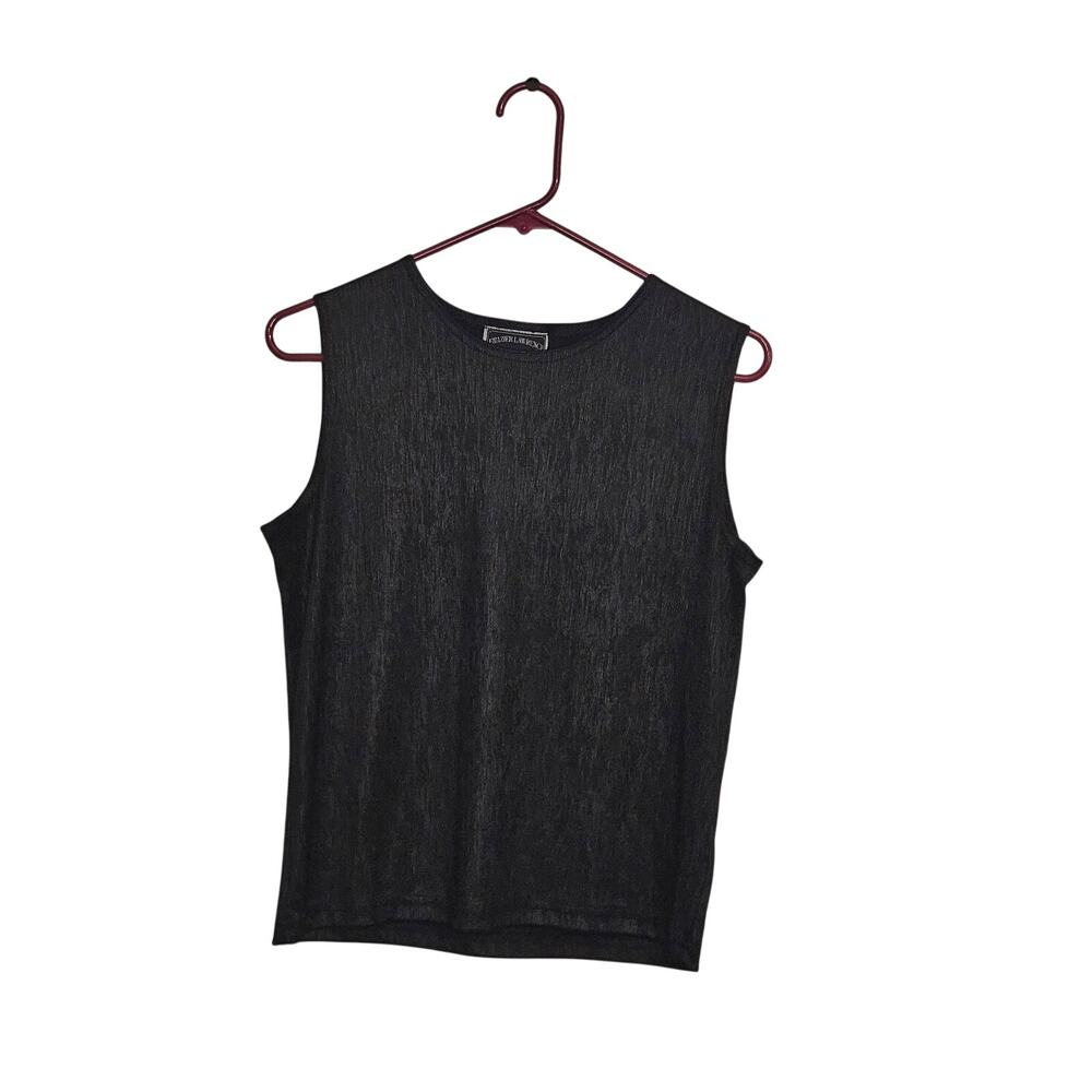 Vtg 90s Frazier Lawrence Slinky Black Top Womens Med Goth Witchy Vamp Whimsigoth